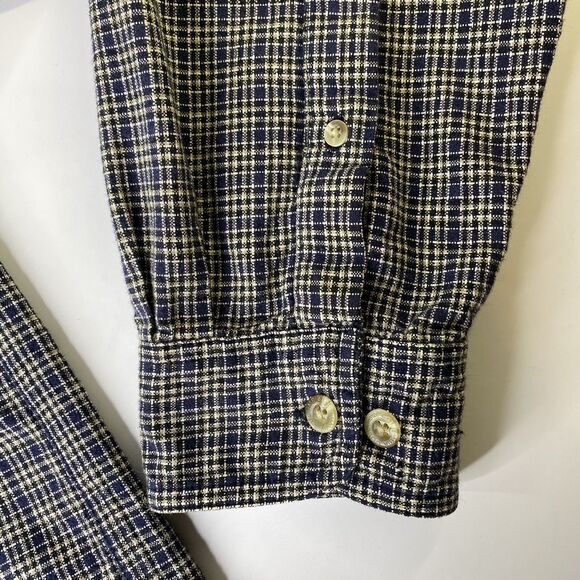 Columbia Shirt Size XL Blue Tan Plaid Button Down Long Sleeve Fall Normcore Vtg - Picture 4 of 10